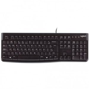 Teclado Logitech K120 USB Padrão ABNT2 Preto Resistente a Derramamentos