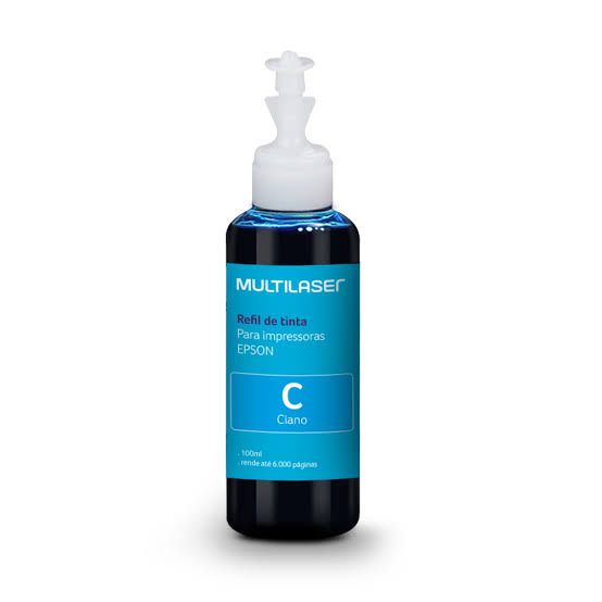Refil de Tinta Multilaser RF006 Ciano 100ml Compatível Epson T664220 EcoTank