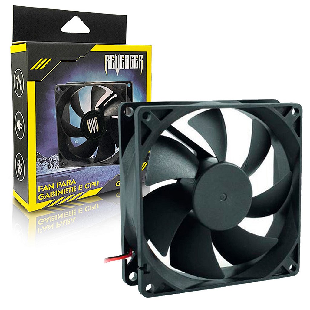 Cooler Fan para Gabinete Revenger G-VR313 80x80mm 2500 RPM Preto Conector 3 Pinos e Molex