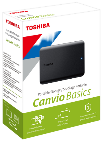 HD Externo Toshiba 1TB Canvio Basics 2.5" USB 3.0 Portátil Preto HDTB510XK3AA - Imagem 4