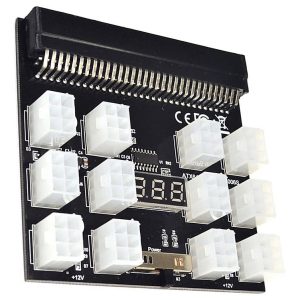 Placa Breakout Board para Fonte Servidor HP 17 Conectores PCIe 6 Pinos com Display LED