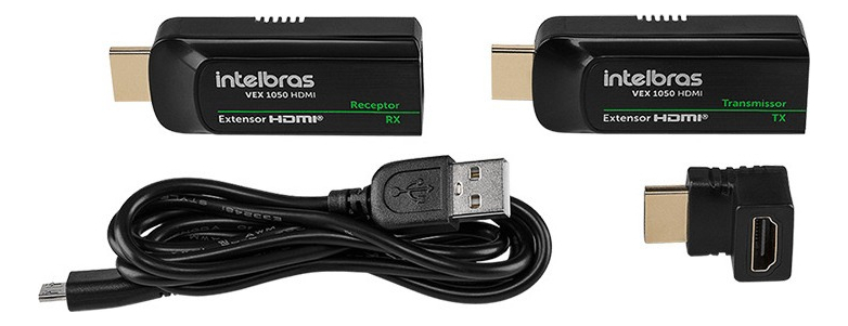 Extensor HDMI Intelbras VEX 1050 Full HD 1080p via Cabo de Rede RJ45 CAT5e/CAT6 até 50 Metros
