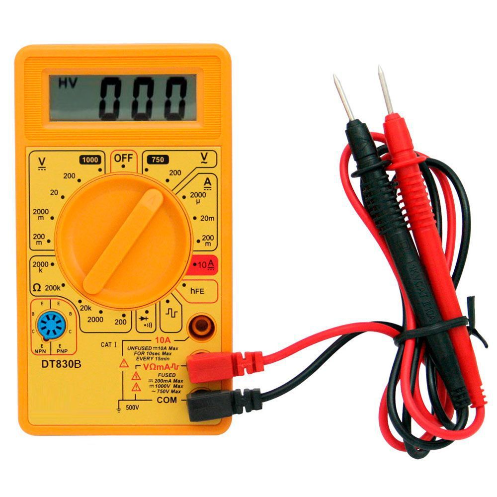 Multímetro Digital Exbom DT-830 Series Visor LCD Teste Tensão Corrente Resistência hFE
