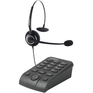 Telefone Headset Intelbras HSB 50 com Base Discadora para Linha Analógica e Microfone Cancelador de Ruído