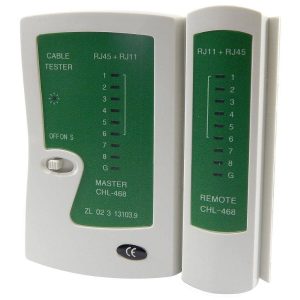 Testador de Cabo de Rede LAN Profissional RJ45 e RJ11 com Base Remota e LEDs Indicadores