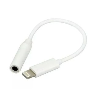 Adaptador de Áudio Lightning para Fone de Ouvido P2 3.5mm Fêmea Branco para iPhone e iPad