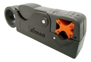 Alicate Decapador de Fios Giratório Exbom XT-577 para Cabo Coaxial RG58 RG59 RG6