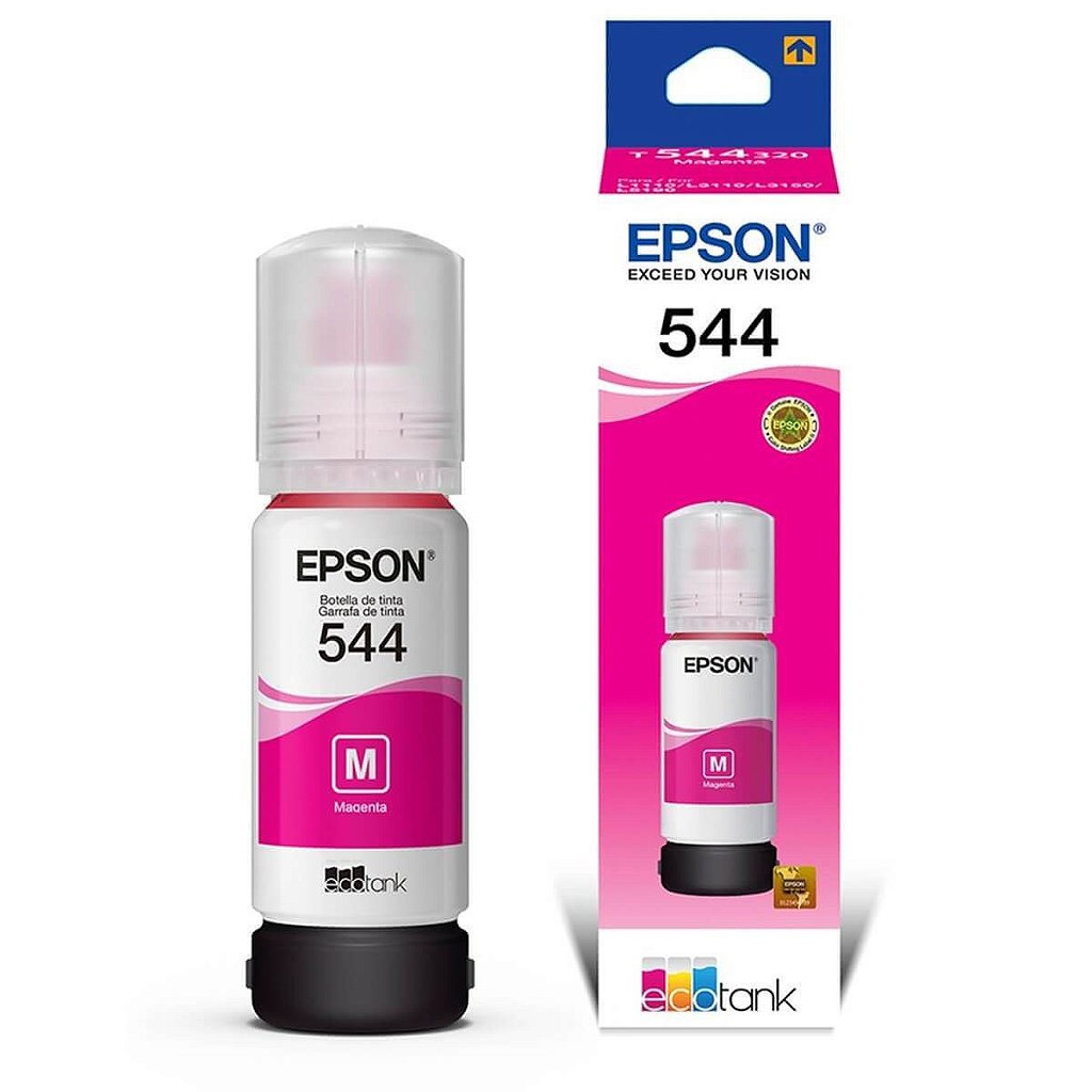 Refil de Tinta Epson T544 320 Original Magenta 65ml para Impressoras EcoTank L1250 L3110 L3150 L3250 L5190