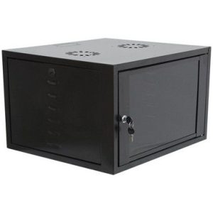 Rack de Parede 19pol 12U 370mm Profundidade Preto Monobloco