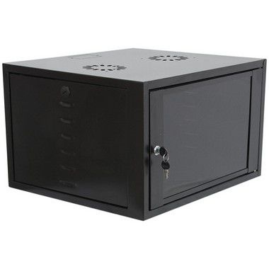 Rack de Parede 19pol 12U 370mm Profundidade Preto Monobloco