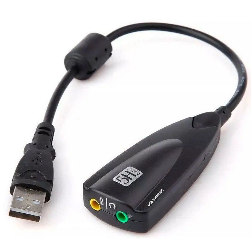 Placa de Som USB Knup HB-T130 Adaptador de Áudio 7.1 Virtual P2 para Fone e Microfone