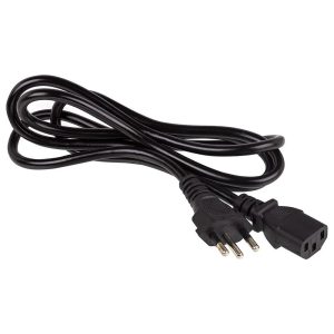 Cabo de Força Tripolar 3 Pinos Padrão Novo 3 Metros 3x0.75mm² para PC, Fonte e Monitor - NBR 14136