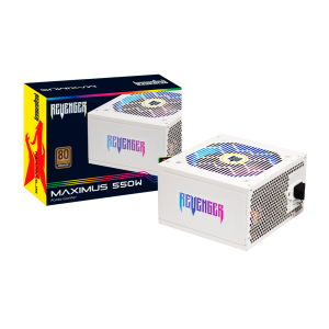 Fonte ATX 550W FO-MAX04 Revenger 80 Plus Bronze PFC Ativo RGB Branca