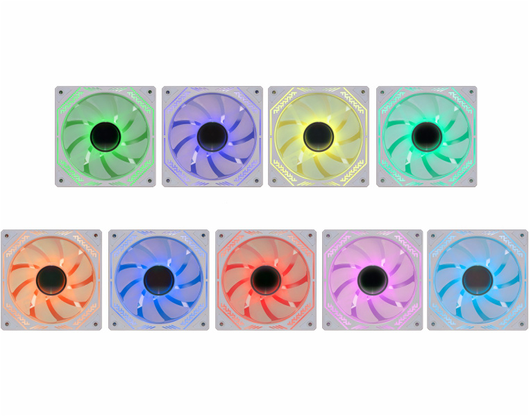 Kit 3 Fans Cooler K-Mex Infinite Space AARA WHITE 120mm ARGB Dual Ring Branco com Controladora e Controle Remoto - Imagem 3