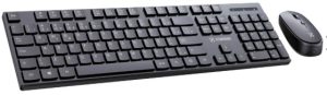 Kit Teclado e Mouse Sem Fio Fortrek CW11 Office Low Profile ABNT2 USB 2.0 Preto