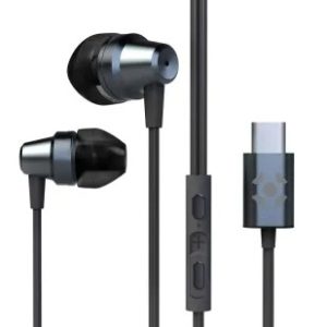 Fone de Ouvido Intra-Auricular ForTRek IE210 Preto c/ Fio Tipo-C /Microfone/Graves/Drivers 14mm