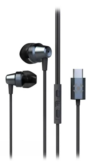 Fone de Ouvido Intra-Auricular ForTRek IE210 Preto c/ Fio Tipo-C /Microfone/Graves/Drivers 14mm