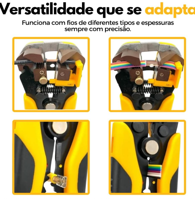 Alicate Desencapador e Crimpador Automático Vinik J371 8 Polegadas para Fios 0.2-6.0mm AWG 10-24 - Imagem 3