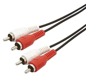 Cabo de Áudio RCA Macho para RCA Macho 1.8 Metros Preto