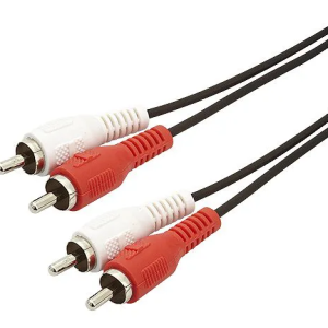 Cabo de Áudio RCA Macho para RCA Macho 1.8 Metros Preto