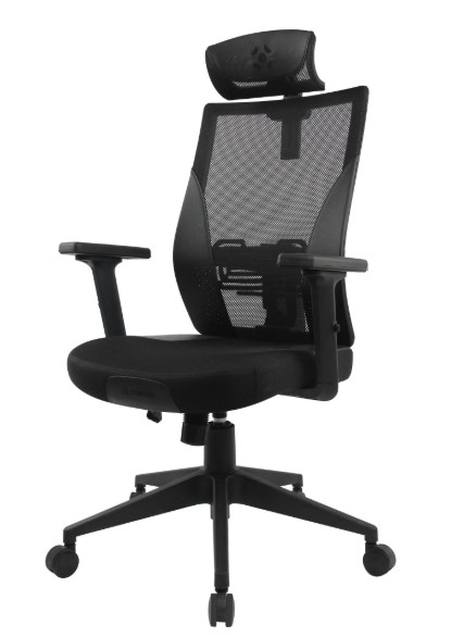 Cadeira Ergonômica Fortrek Ergo Shield Premium Preta Tela Mesh, Ajuste 2D, Reclinável, Pistão Classe 3, Suporta 120kg
