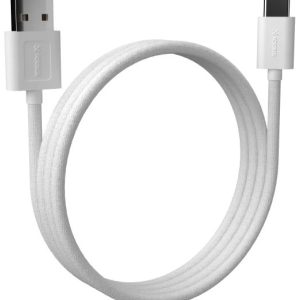 Cabo USB-C para USB-A 2.0 Fortrek U111W 1 Metro Branco para Carregamento e Dados