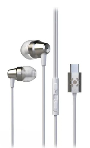 Fone de Ouvido Intra-Auricular Fortrek IE210 Branco/USB-C/Microfone/Drivers 14mm