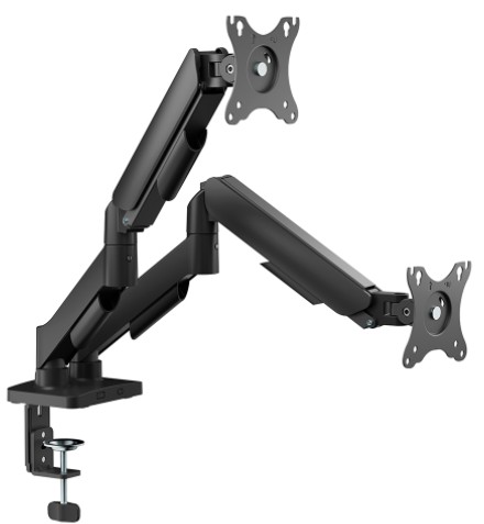 Suporte Duplo Articulado para Monitor Bluecase BSMTS02-1B Ergo Flexy Pistão a Gás 17 a 32 polegadas VESA 75x75 100x100