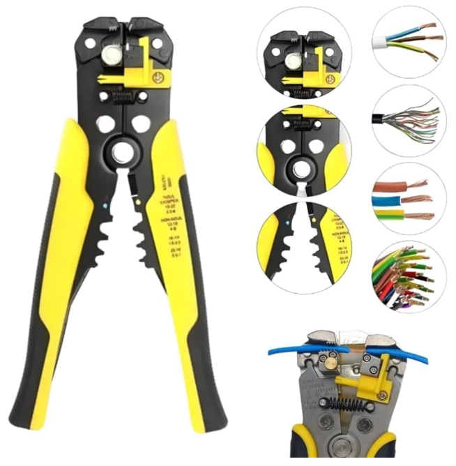 Alicate Desencapador e Crimpador Automático Vinik J371 8 Polegadas para Fios 0.2-6.0mm AWG 10-24 - Imagem 2