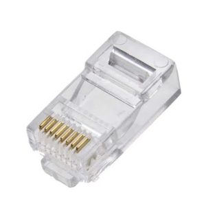 Conector RJ45 Macho CAT5E 8 Vias 8P8C Cristal Transparente Exbom - Unidade