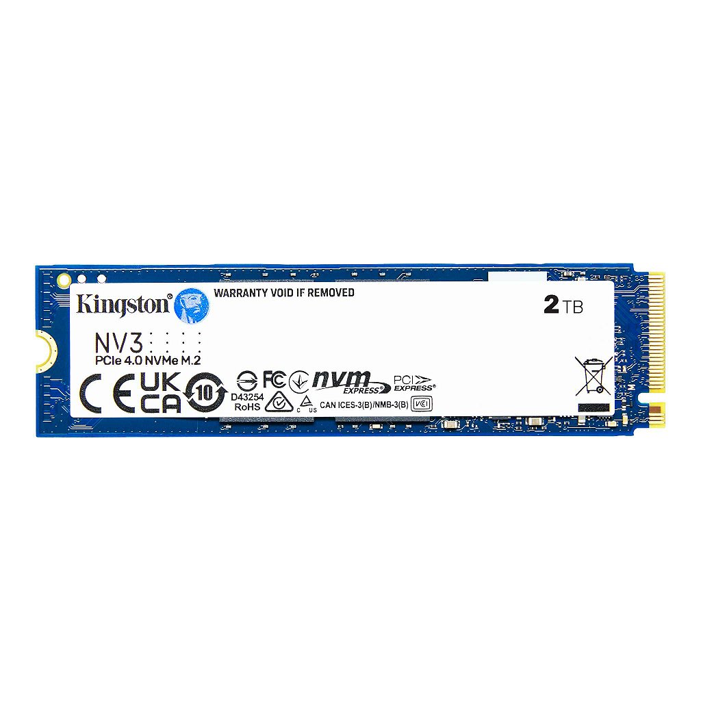 SSD Kingston NV3 2TB M.2 2280 NVMe PCIe 4.0 Leitura 6000MB/s Gravação 5000MB/s SNV3S/2000G