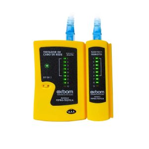 Testador de Cabos de Rede e Telefone Exbom FePro TR-270 para Conectores RJ45 e RJ11 com LEDs Indicadores