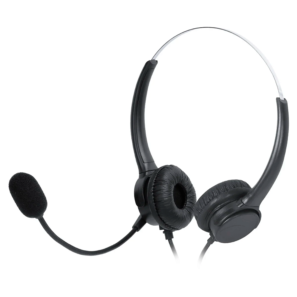 Headset Biauricular Vinik Corp Duo VK500 USB com Microfone Omnidirecional e Controle de Volume no Cabo